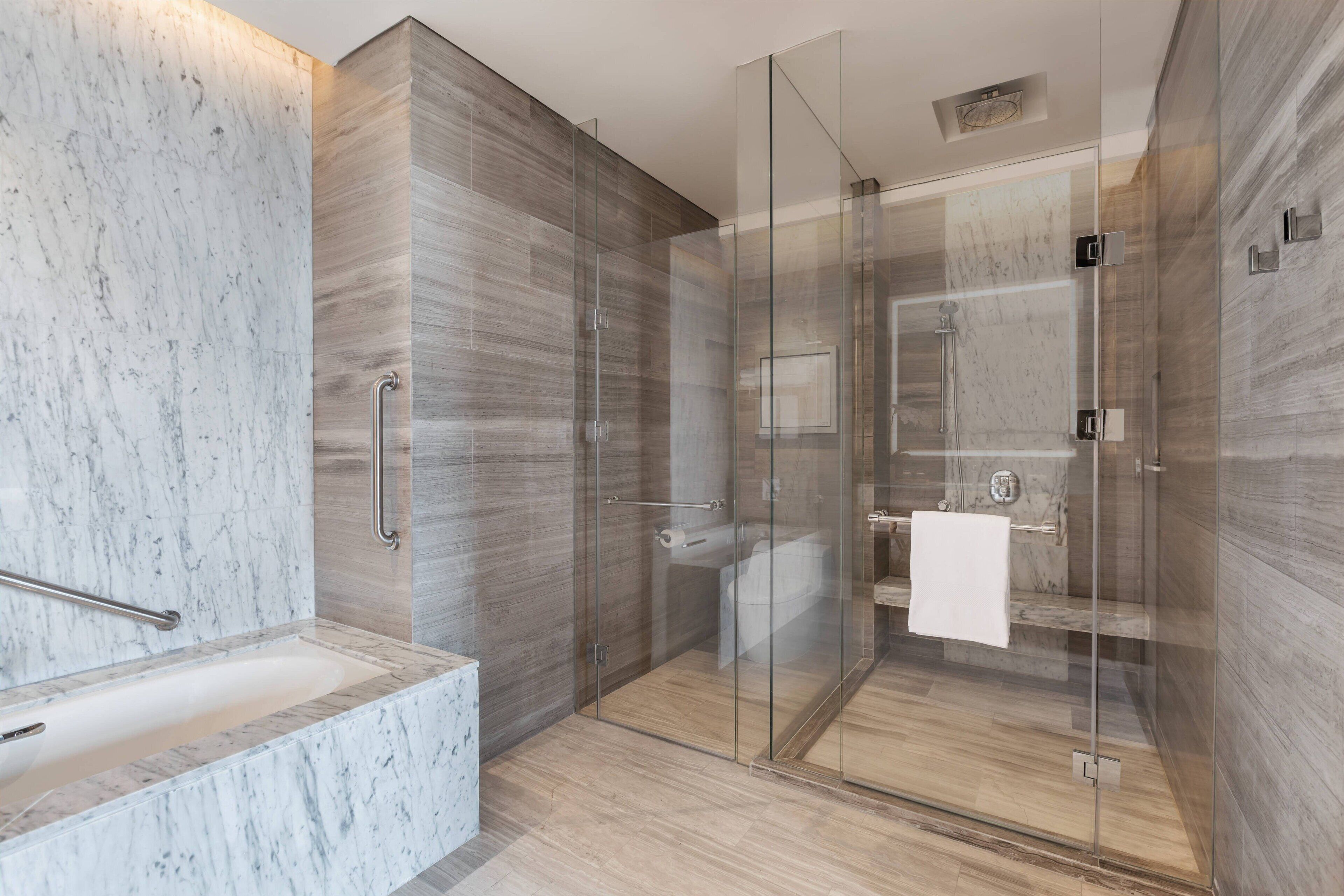 hair dryer, bathrobes, slippers, bidet