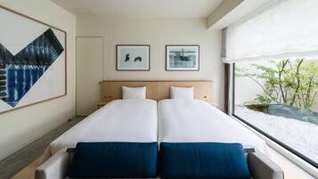 Chambre avec lits jumeaux, vue jardin