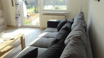 Smart-TV, Kamin, DVD-Player, Bücher