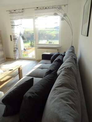 Smart-TV, Kamin, DVD-Player, Bücher
