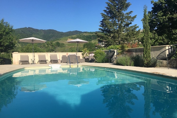 Outdoor pool, open 9:00 AM to 8:00 PM, sun loungers