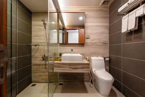 Deluxe-Studio, 1 Schlafzimmer | Badezimmer | Dusche, kostenlose Toilettenartikel, Haartrockner, Hausschuhe