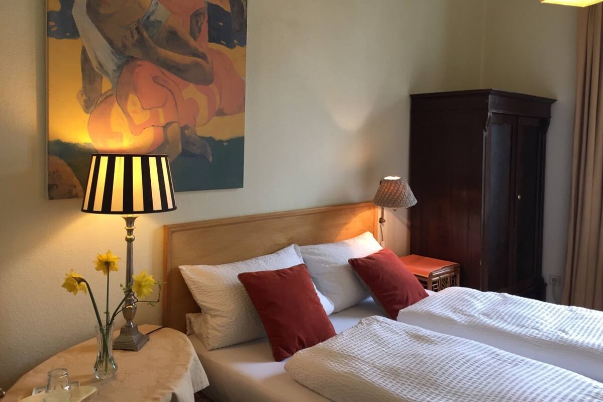 Premium bedding, down duvets, desk, iron/ironing board (on request)