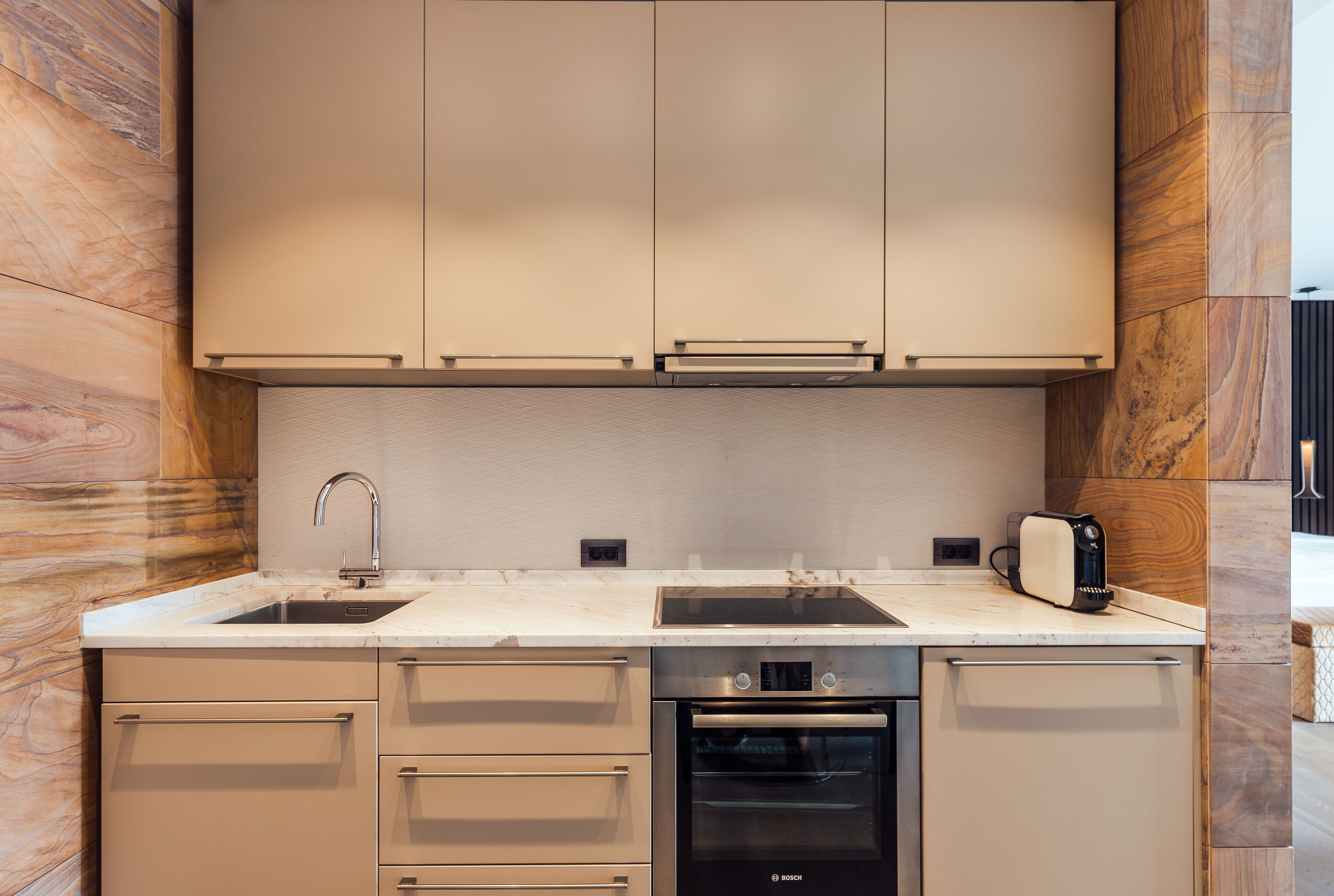 espresso maker, electric kettle, high chair