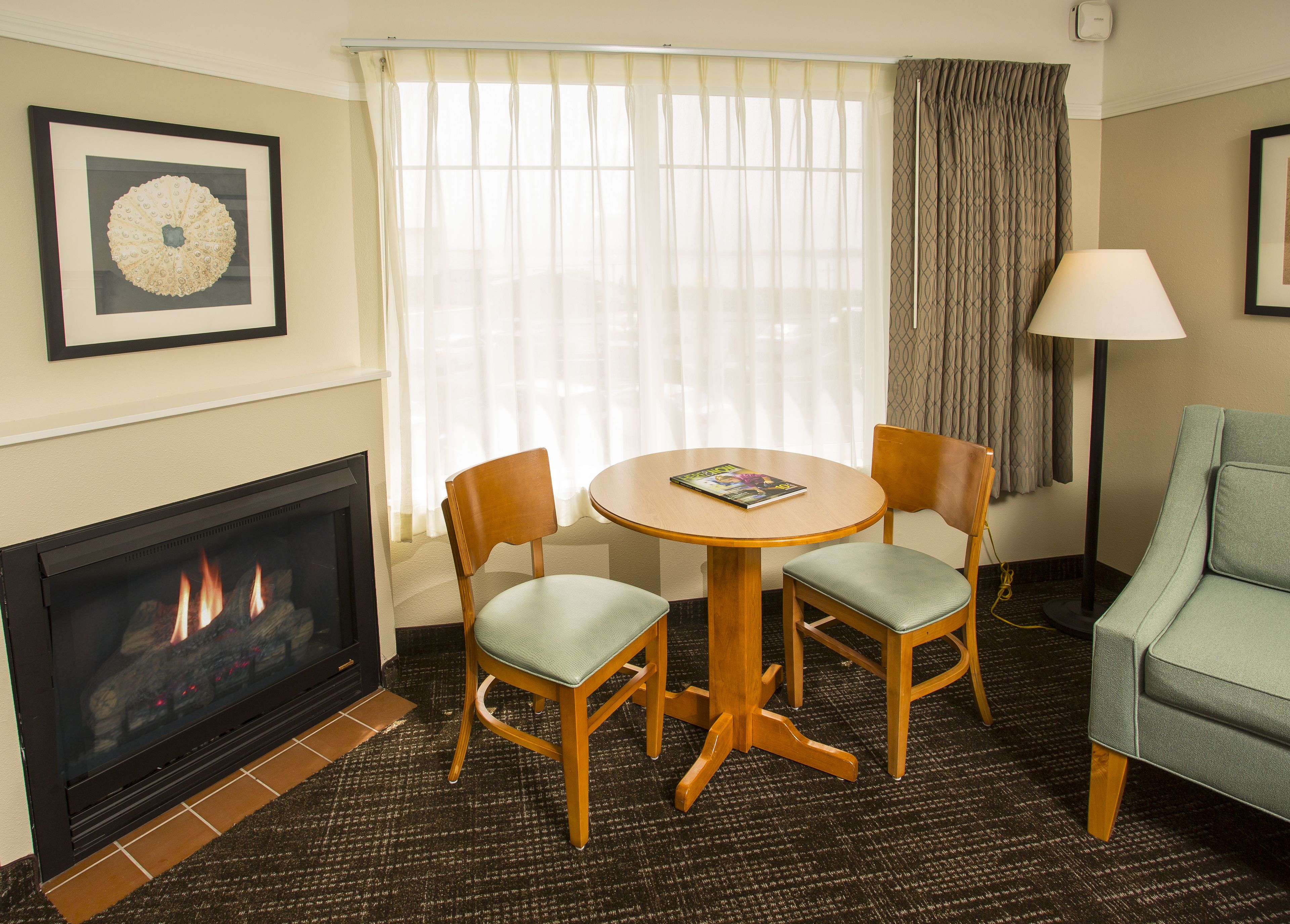 two queen studio, some with fireplace | living area | 40-inch flat-screen tv with cable channels, tv, fireplace