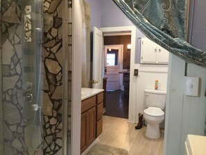 Shower, hair dryer, towels, soap - Rustic Farmhouse w/9 Beds, mins to MSU on working Farm! Pmts Avail. Mason MI (Mason)