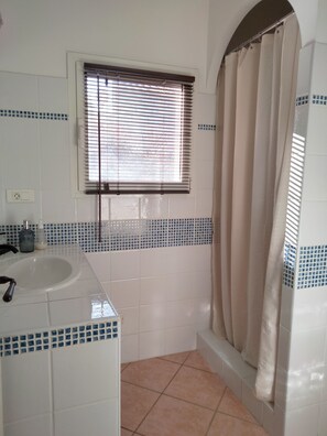 Shower, hair dryer, towels, soap - French House with character (Porto-Vecchio)