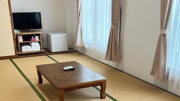 Japanese-Style Room (10 Tatami Mats) with Unit Bath, Up to 4 Guests, Smoking | Free WiFi, bed sheets