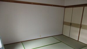 A room with tatami flooring, a shoji screen door, and a traditional Japanese-style wardrobe. - Nakano (Fujiyoshida)