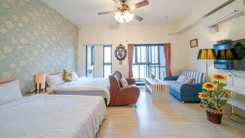 Standard Quadruple Room (301) | Blackout drapes, soundproofing, free WiFi, bed sheets