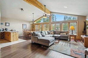 TV, fireplace, offices