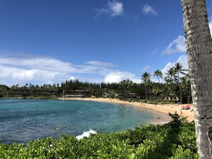 Beach nearby, sun-loungers, beach towels
