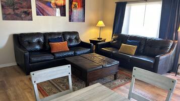 Smart TV, DVD player, foosball, table tennis