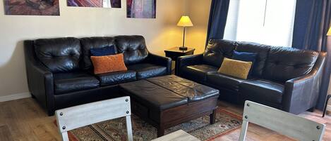 Smart TV, DVD player, table football, ping pong