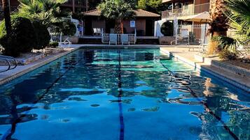 Outdoor pool, a heated pool