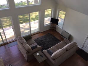 TV, DVD player, stereo