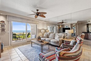 Flat-screen TV, DVD player