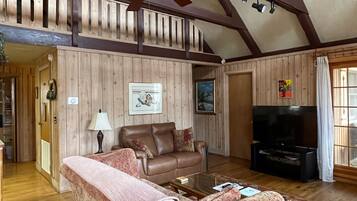 Smart TV, fireplace, foosball, table tennis