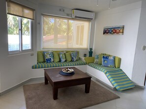 TV, DVD player, stereo