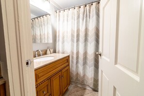 Hair dryer, towels, toilet paper