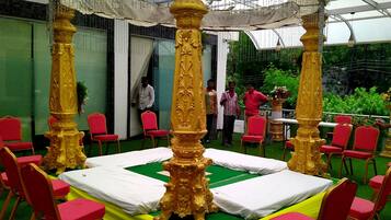 Outdoor banquet area