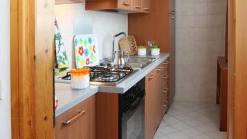 Fridge, oven, stovetop, espresso maker