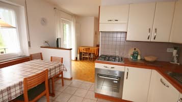 Apartment | Private kitchen | Fridge, microwave, oven, stovetop