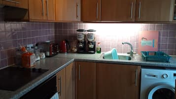Fridge, microwave, electric kettle
