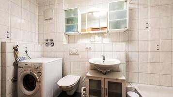 Basic Apartment, 1 Queen Bed with Sofa bed, Non Smoking | Bathroom | Shower, hair dryer, towels