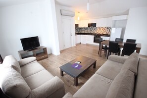 Duplex, 2 Bedrooms | Living area | LCD TV
