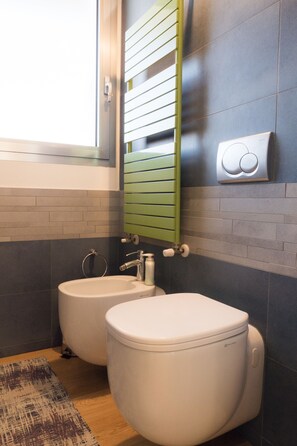 Dusche, Haartrockner, Bidet, Handtücher