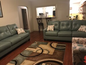 Smart TV, fireplace, video games, foosball