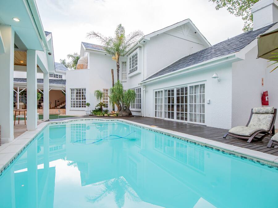 Seasonal outdoor pool, sun loungers