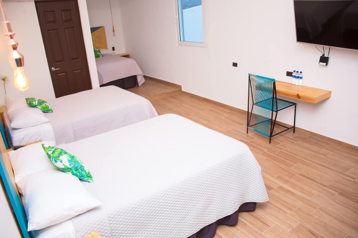 Blackout curtains, free WiFi, bed sheets