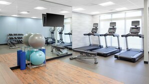 A gym with treadmills, exercise balls, and weights. - Fairfield Inn & Suites by Marriott Fort Morgan (Fort Morgan)