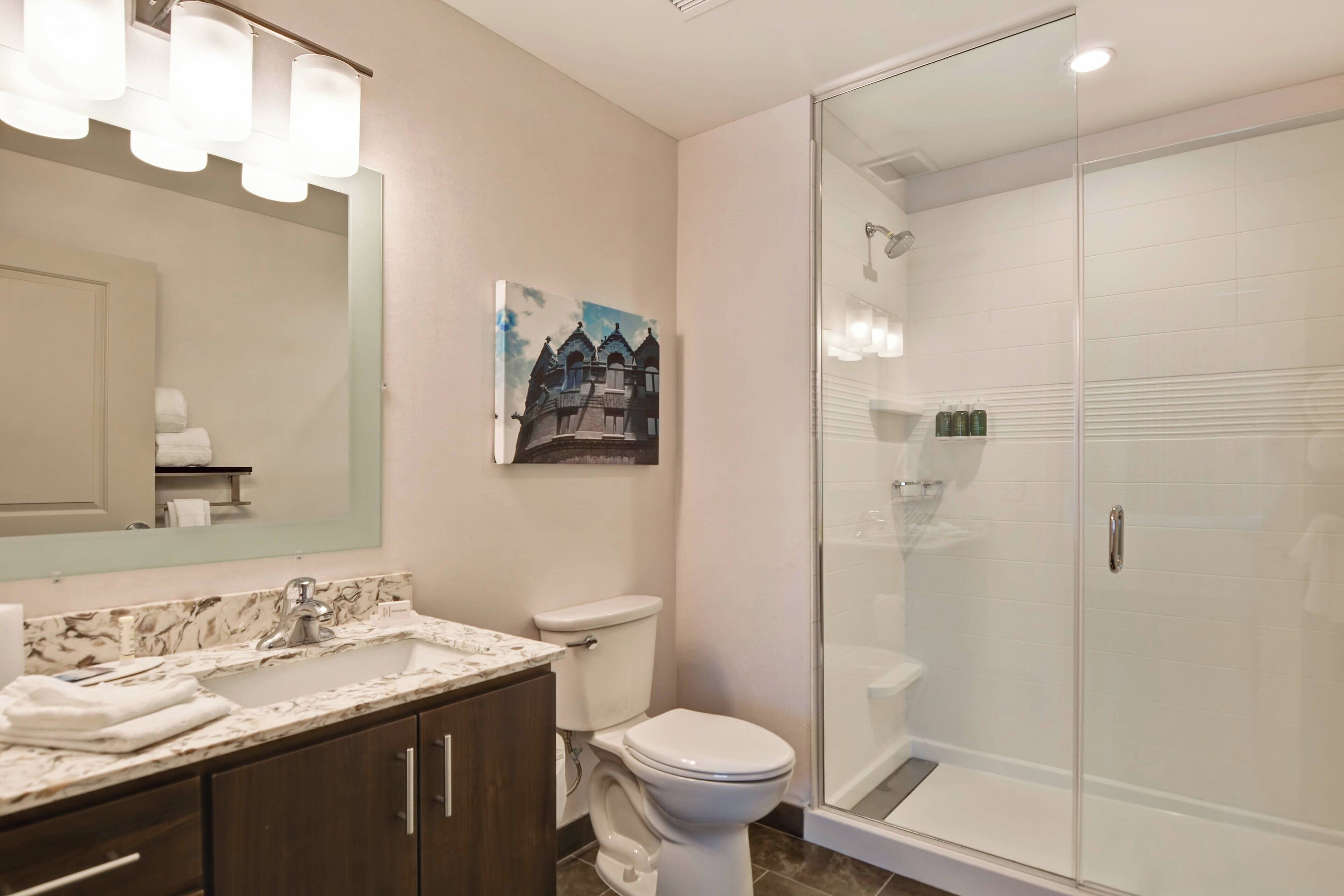 studio, 1 king bed with sofa bed, non smoking | bathroom | free toiletries, hair dryer, towels