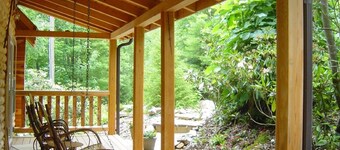 New red cedar log home just off the blue ridge parkway in Little Switzerland, NC