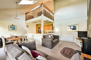 Televisión y chimenea 