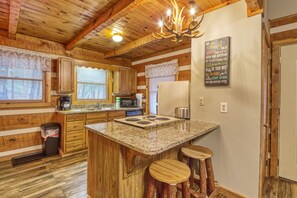 Cabin, 1 King Bed, Hot Tub | Private kitchen | Fridge, microwave, oven, stovetop - Puppy Love 1619 - One Bedroom Cabin (Gatlinburg)