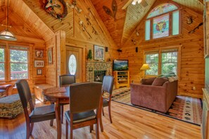 TV, fireplace, DVD player