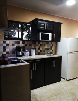 Full-sized fridge, microwave, stovetop, coffee/tea maker - Paraíso Tropical Apartments & Rooms (Alajuela)