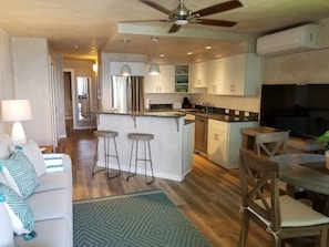 TV, DVD player, books