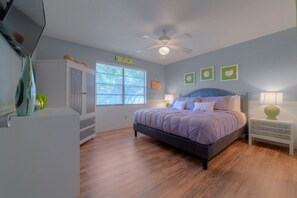 2 bedrooms, memory foam beds, iron/ironing board, WiFi