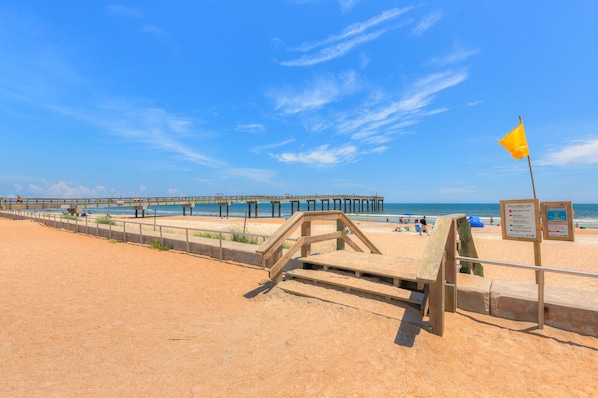 Beach nearby, beach umbrellas