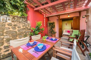 Outdoor dining - Beautiful Garden, Entire Home in the Old Town (OLD TOWN RHODES)
