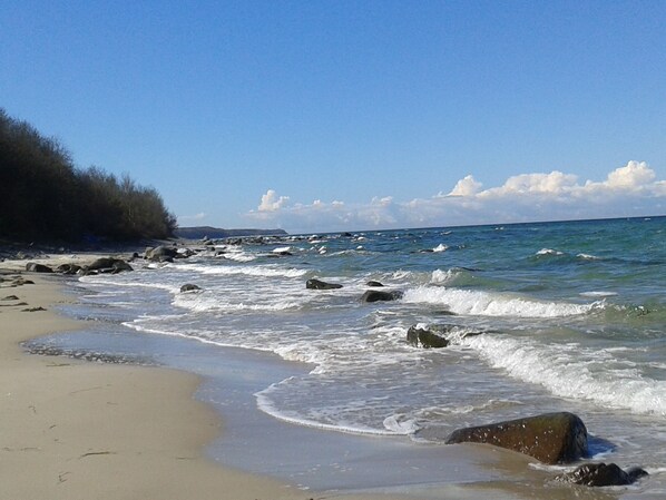 Beach nearby, sun-loungers
