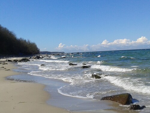 NEW 2018 holiday home exclusively near the beach, sauna, fireplace, free WiFi, garden