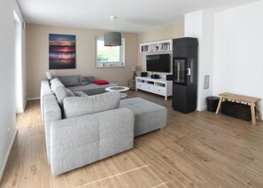 Smart TV, fireplace, DVD player, ping pong