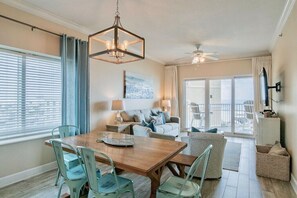 TV - Seawind 401 | Gulf Shores | Comfortable condo with perfect beach view and walk to dine, shop, more! (Gulf Shores)