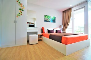 Deluxe Studio, 1 Queen Bed, Balcony, Mountain View | Premium bedding, in-room safe, blackout drapes, soundproofing - Ozone Condotel 2 Kata Beach by PHR (Karon)